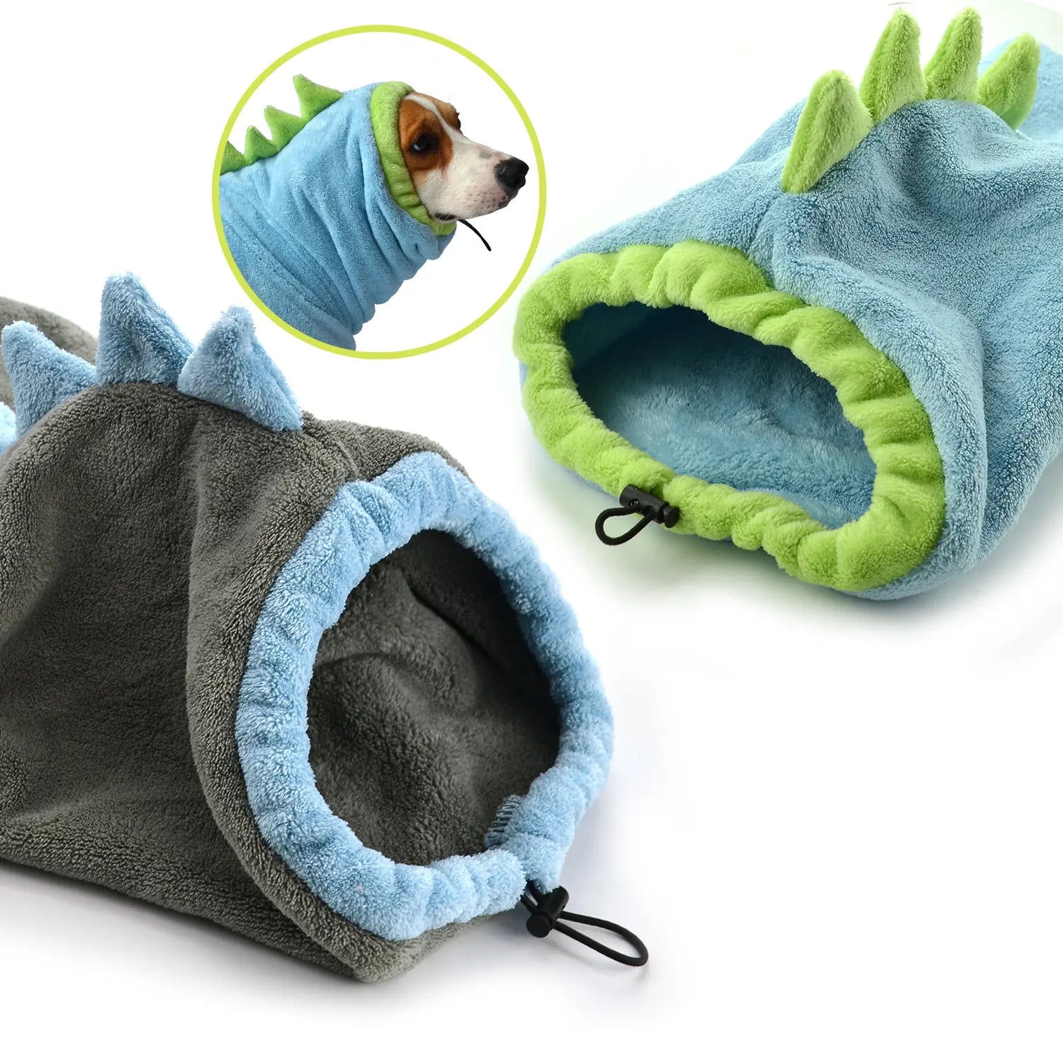 2 Counts Quick-Dry Dog Bathrobe Pet Towels Set, Adjustable Microfiber Robe with Drying Gloves, Ideal for Cold Weather and Beach Swimming