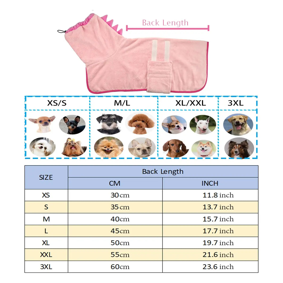 2 Counts Quick-Dry Dog Bathrobe Pet Towels Set, Adjustable Microfiber Robe with Drying Gloves, Ideal for Cold Weather and Beach Swimming